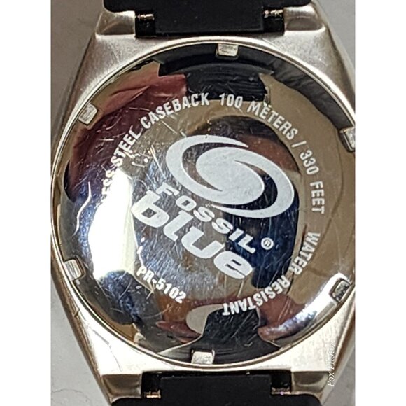 Vtg Fossil Blue PR-5102 Mens Watch MGD Miller Genuine Draft 40mm New Battery - Picture 7 of 15
